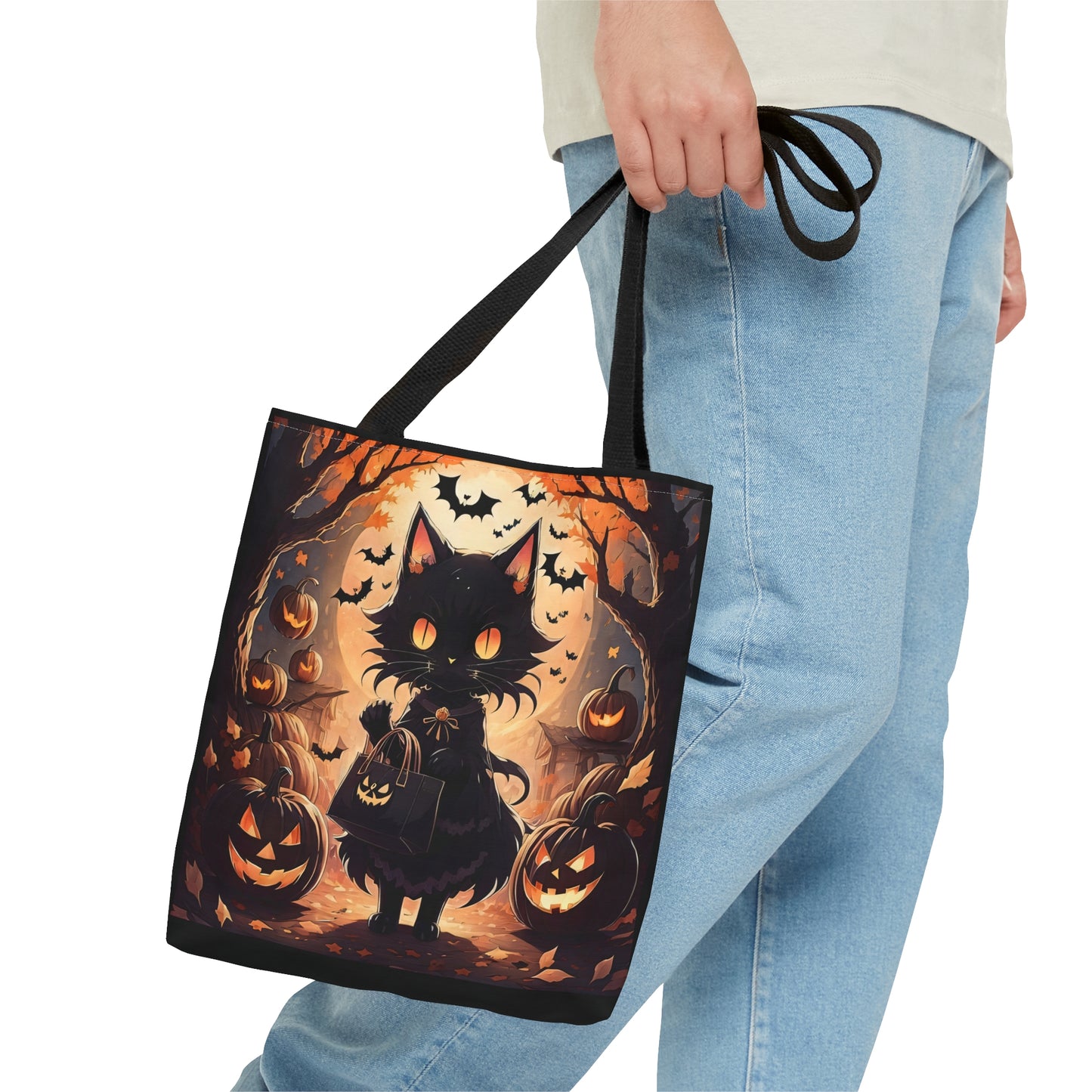 Anime Halloween Cat Halloween Candy Tote Bag