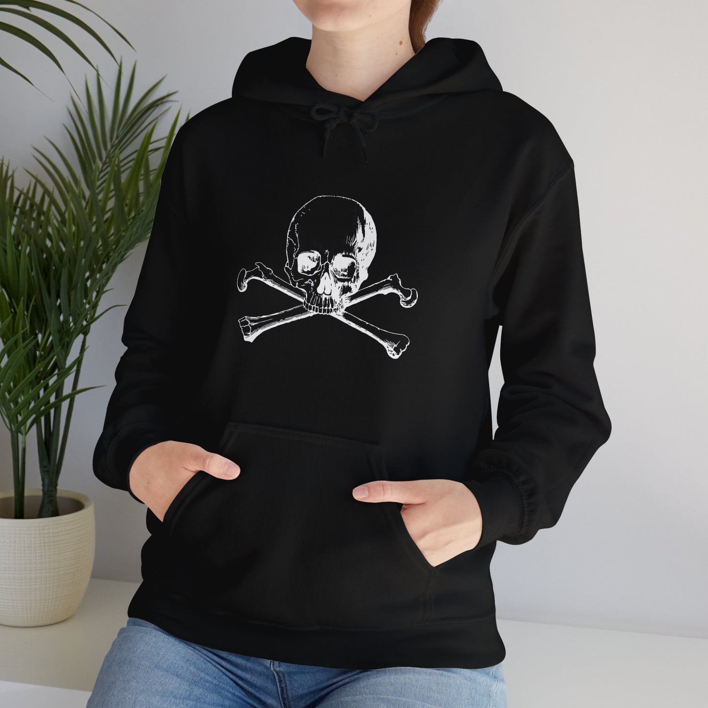 Unisex Heavy Blend™Skull Crossbones Hooded  Halloween Sweatshirt