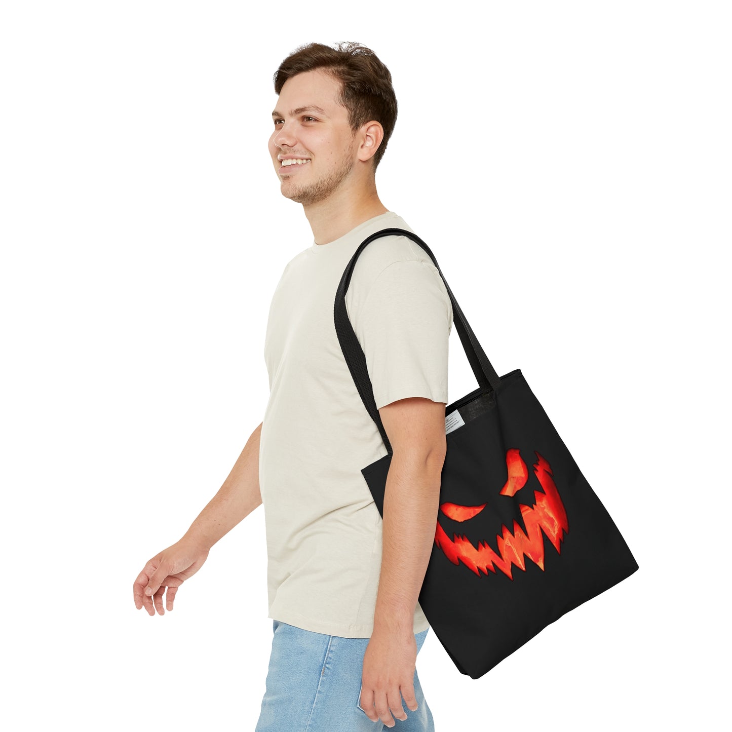 Spooky Pumpkin Face Halloween Candy Tote Bag