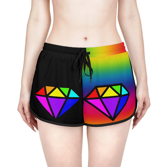 PRIDE Diamond Women's Relaxed Shorts Harlequin