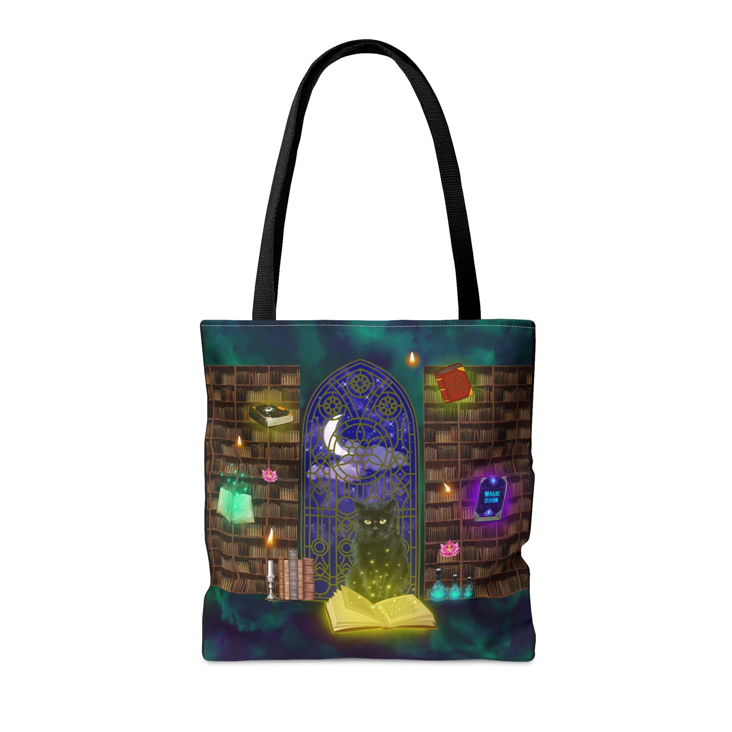 Mystic Black Cat Halloween Candy Tote Bag