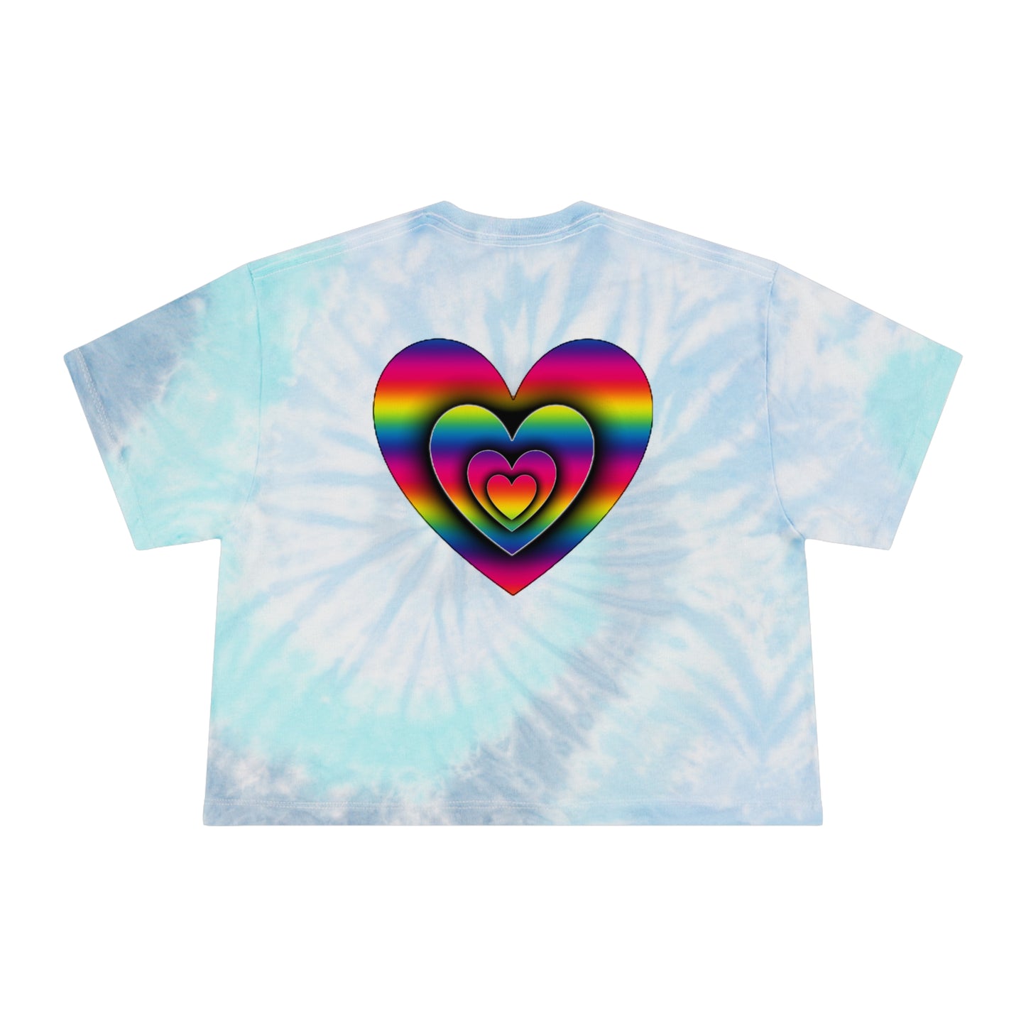 3D PRIDE Heart Women's Tie-Dye Crop Tee