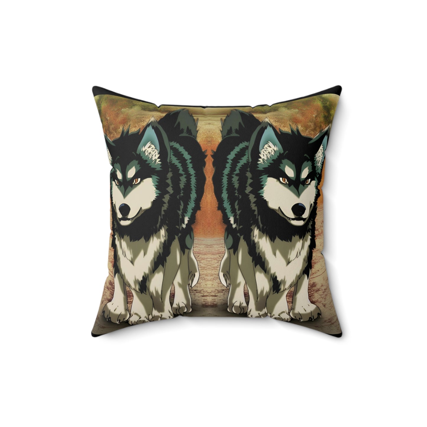 Anime Alaskan Malamute, Spun Polyester Square Pillow