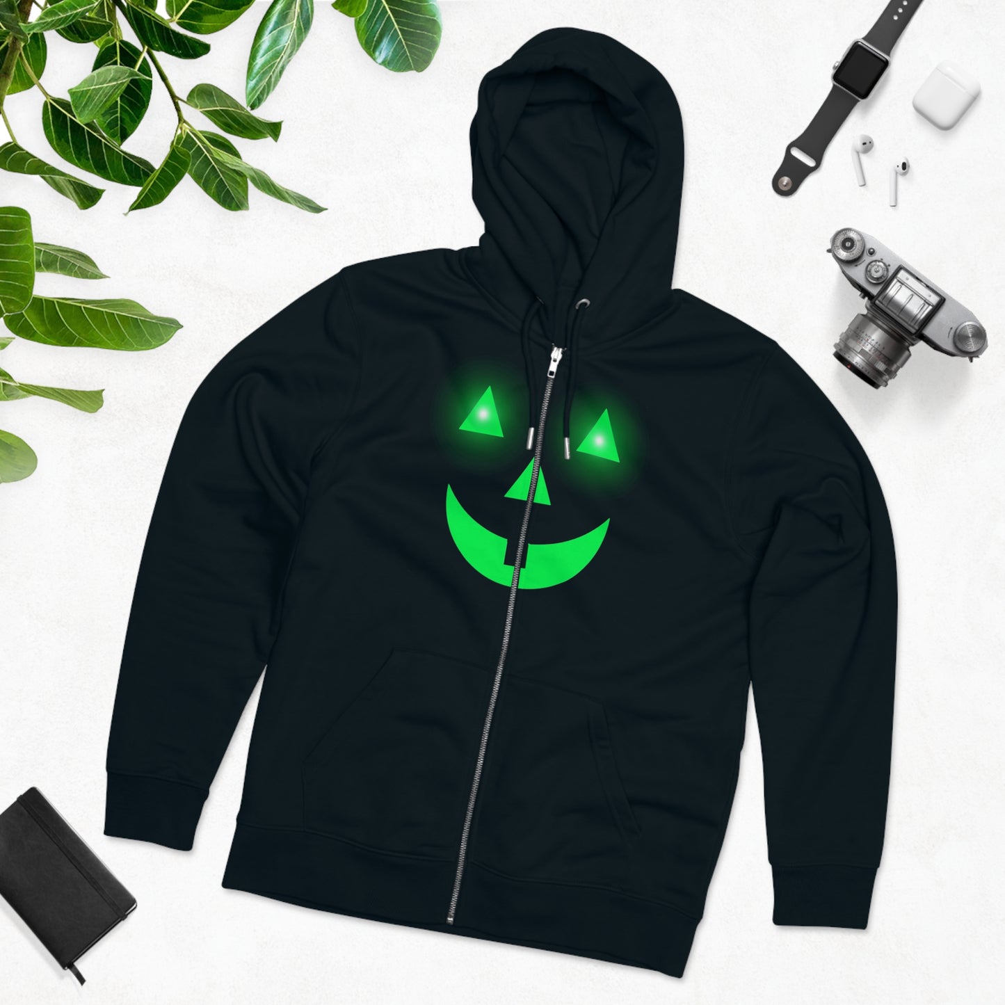 Men's Cultivator Pumpkin Glow Halloween Zip Hoodie