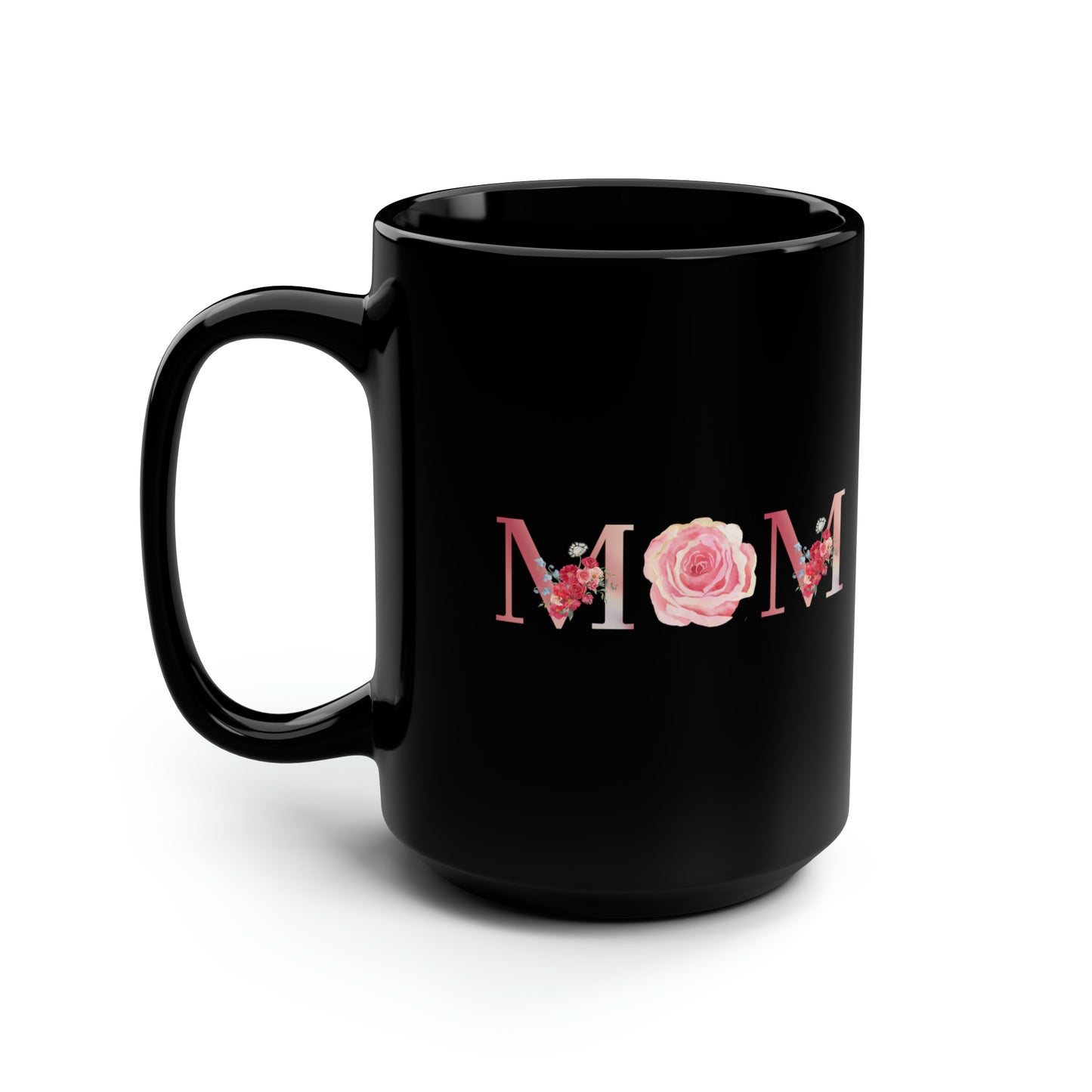 MOM, Black Mug, 15oz
