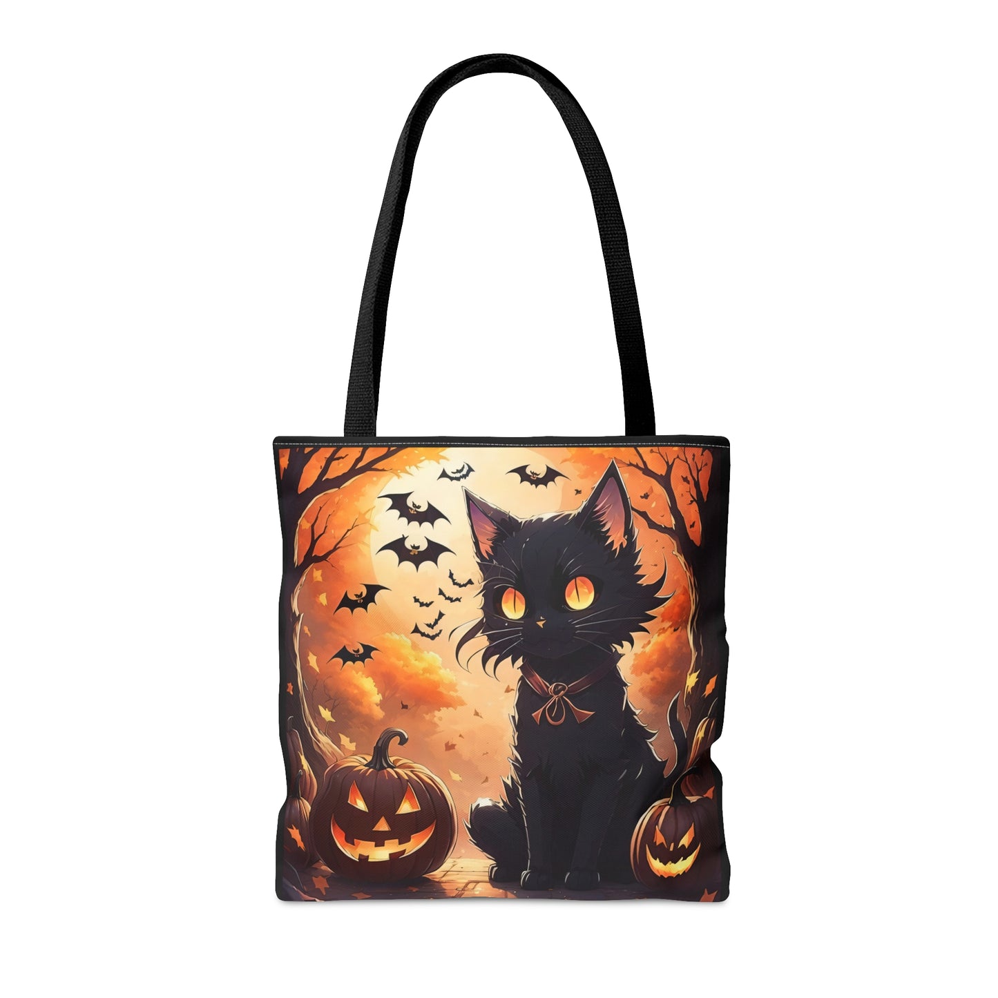 Cute Anime Black Cat Halloween Candy Tote Bag