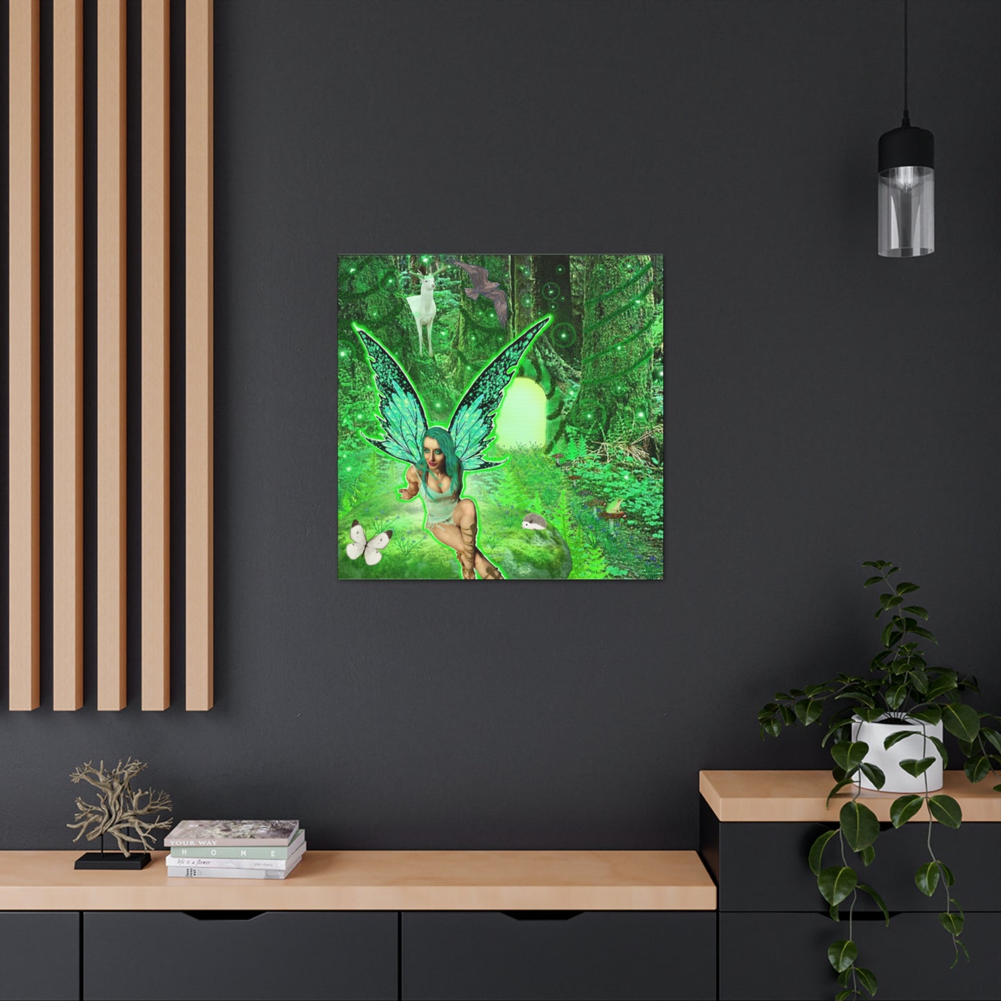 Mystic Forest Fairy Fantasy Art, Canvas Art, Wall Decor, Nature Lover Gift, Original Art, Unique Gift