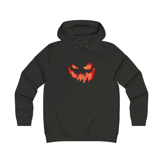 Girlie College Hoodie Spooky Pumpkin Halloween Top