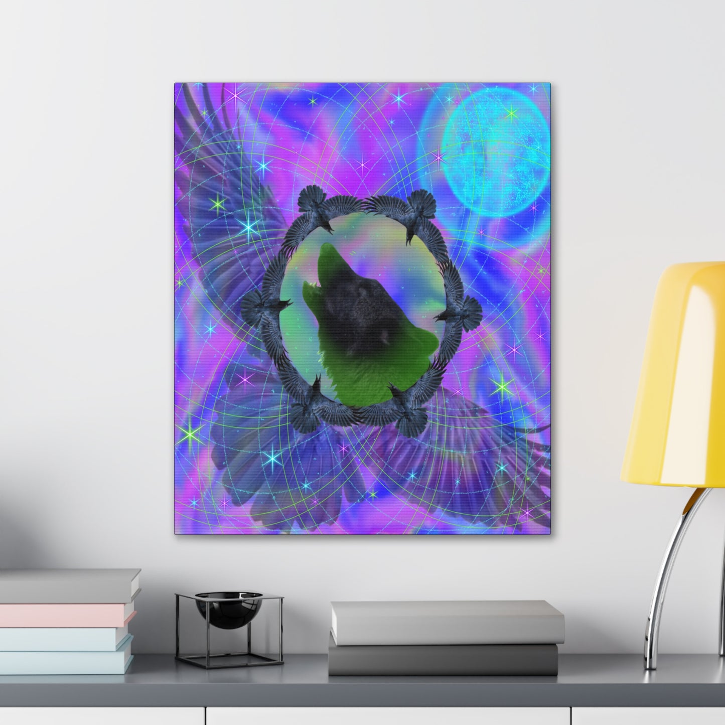 Mystic Wolf Canvas Painting Print