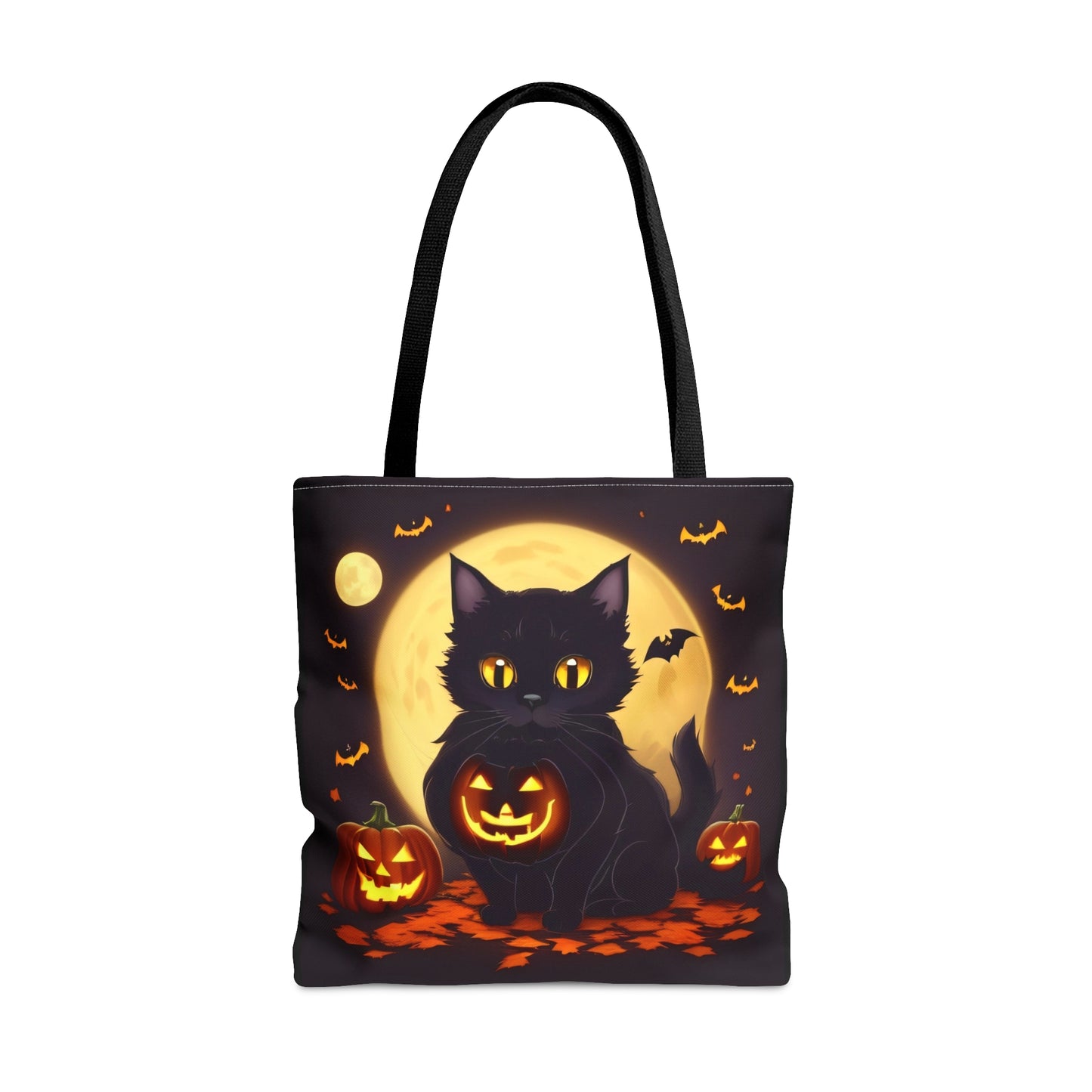 Eerie Night Black Cat Halloween Candy Tote Bag