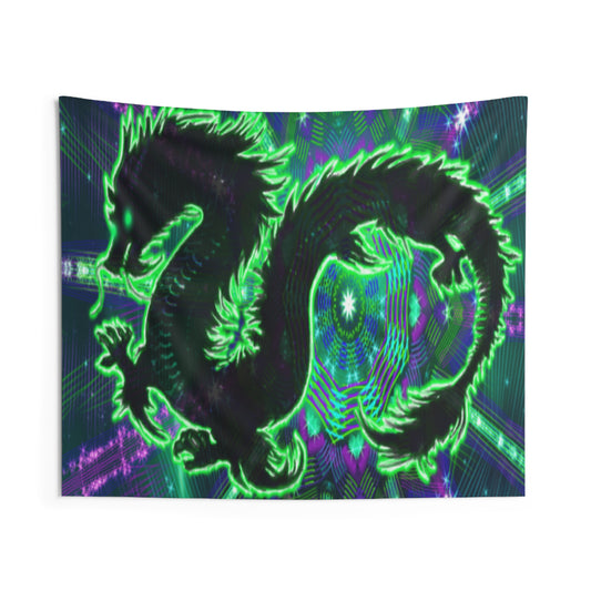 Violet Emerald Abundance Dragon Indoor Wall Tapestry 60 x 50