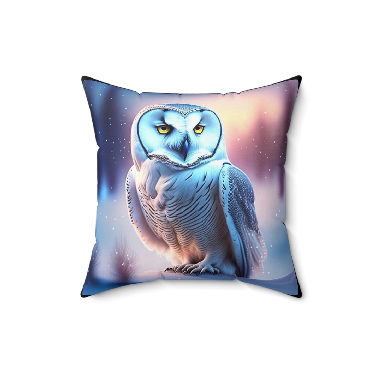 Snowy Owl Dreams, Spun Polyester Square Pillow