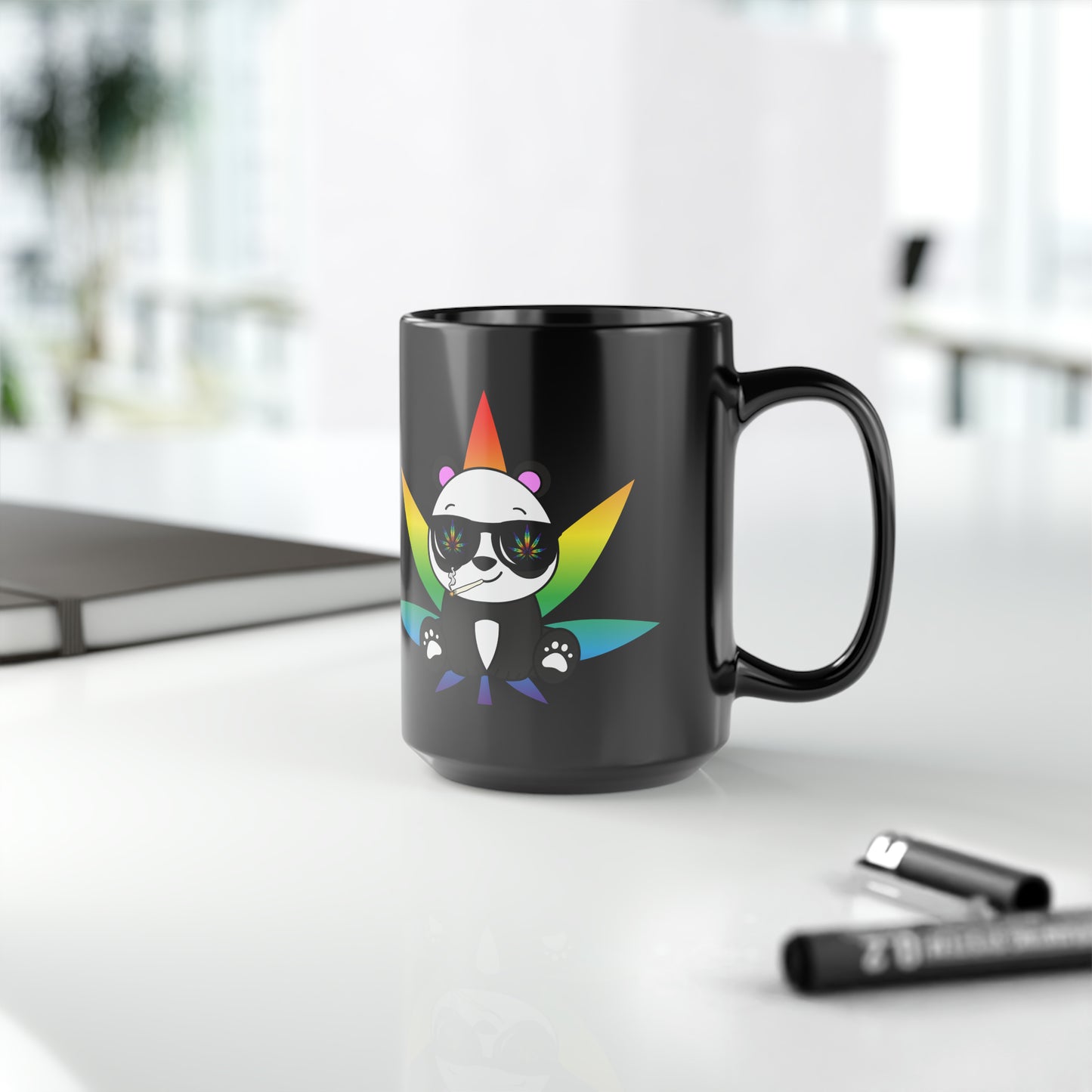 420 Panda, Black Mug, 15oz, 420 Gift