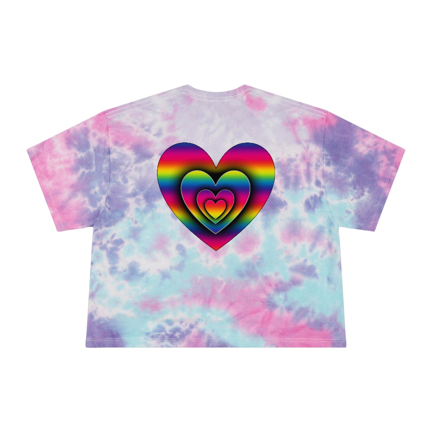 3D PRIDE Heart Women's Tie-Dye Crop Tee