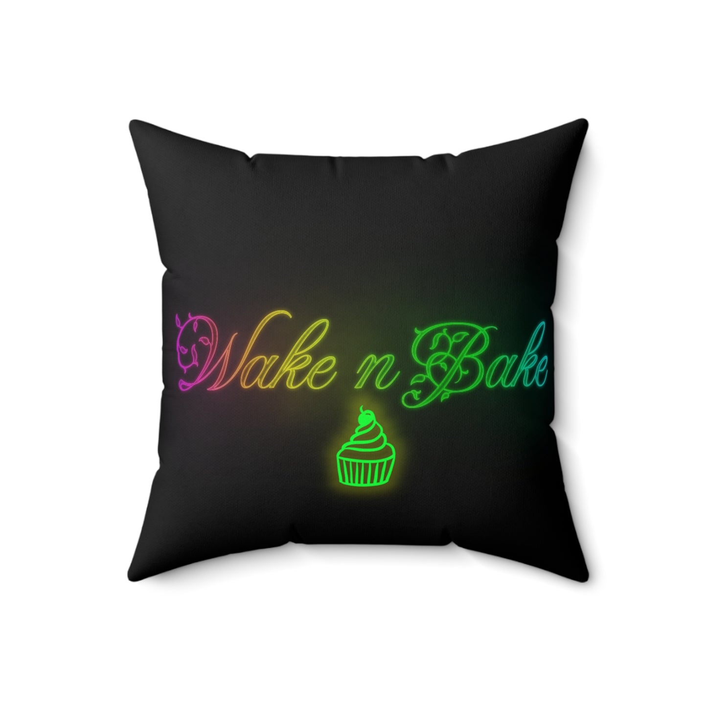 Wake N Bake, 420 Themed, Spun Polyester Square Pillow