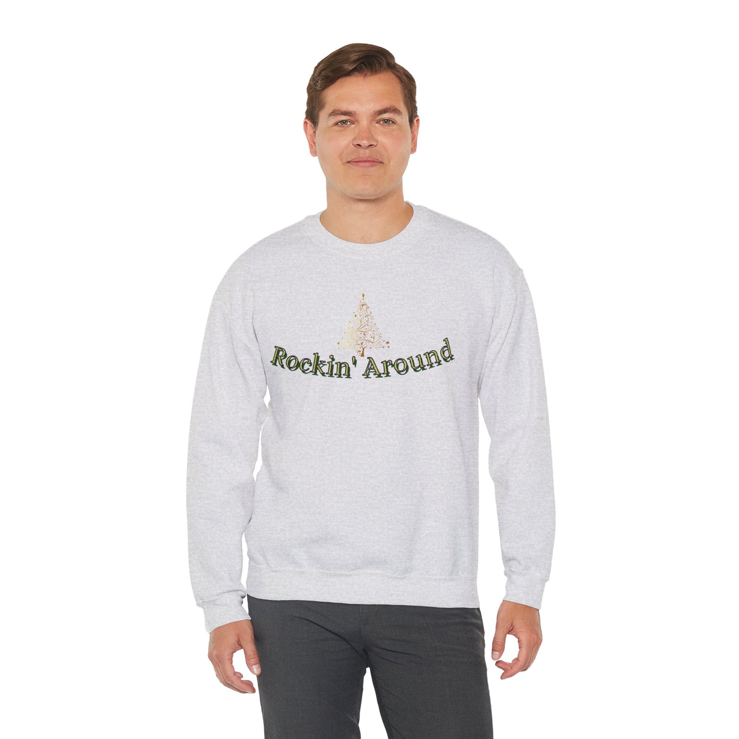 Rockin Around the Christmas Tree Hoodie. Christmas Tree Sweatshirt. Unisex Adult Holiday Shirt. Minimal Merry Xmas Crew.