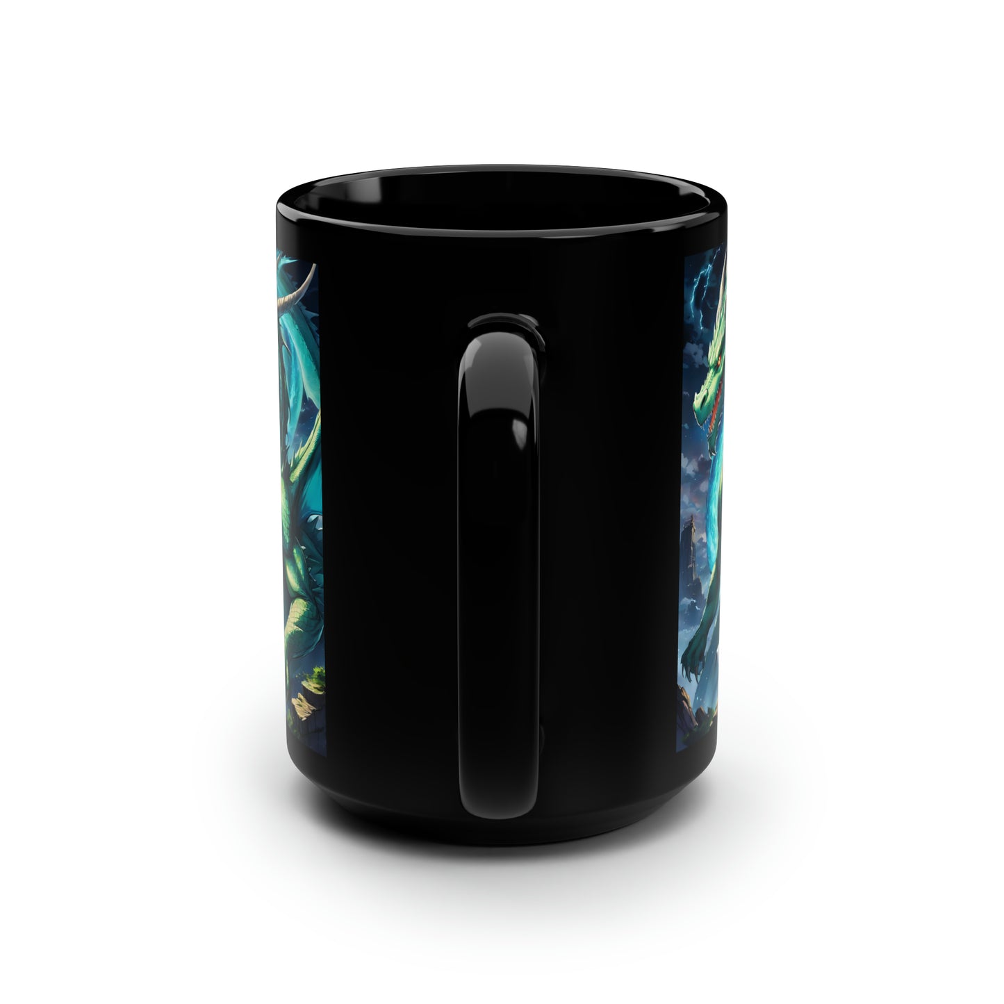 Emerald Gaurdian, Black Mug, 15oz