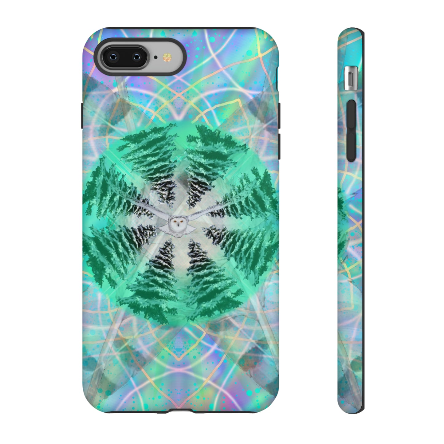 Mystic Pines Snowy Owl Protective Phone Case, Samsung, iPhone, Pixel, all sizes