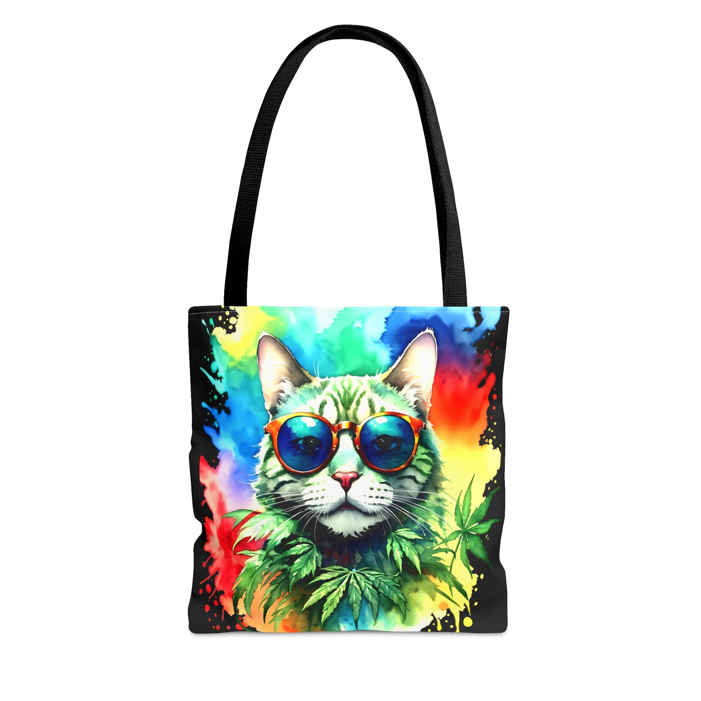 Chasing The Rainbow Cat, 420 Themed, Tote Bag