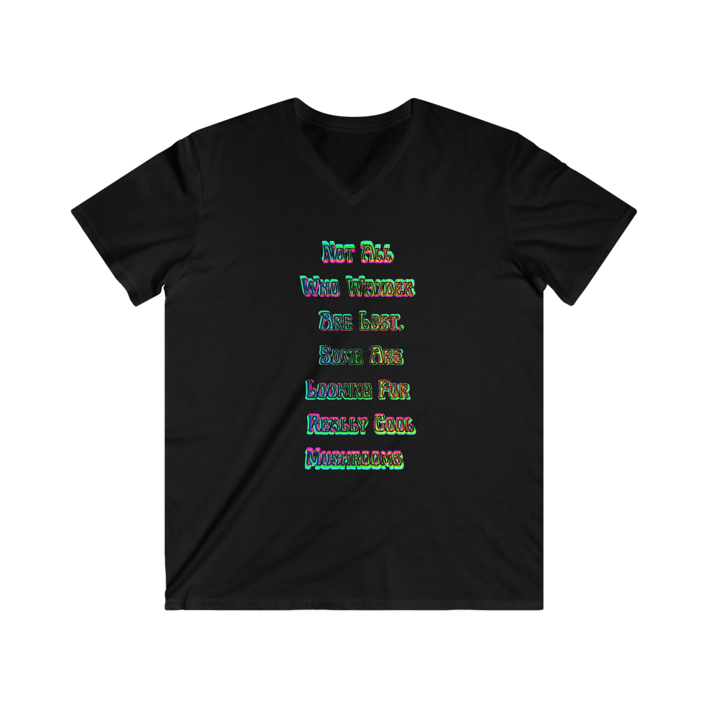 Mycologist Shirt, Not All Who Wander Are Lost, Men's Fitted V-Neck Short Sleeve Tee, Mushroom Lover Gift