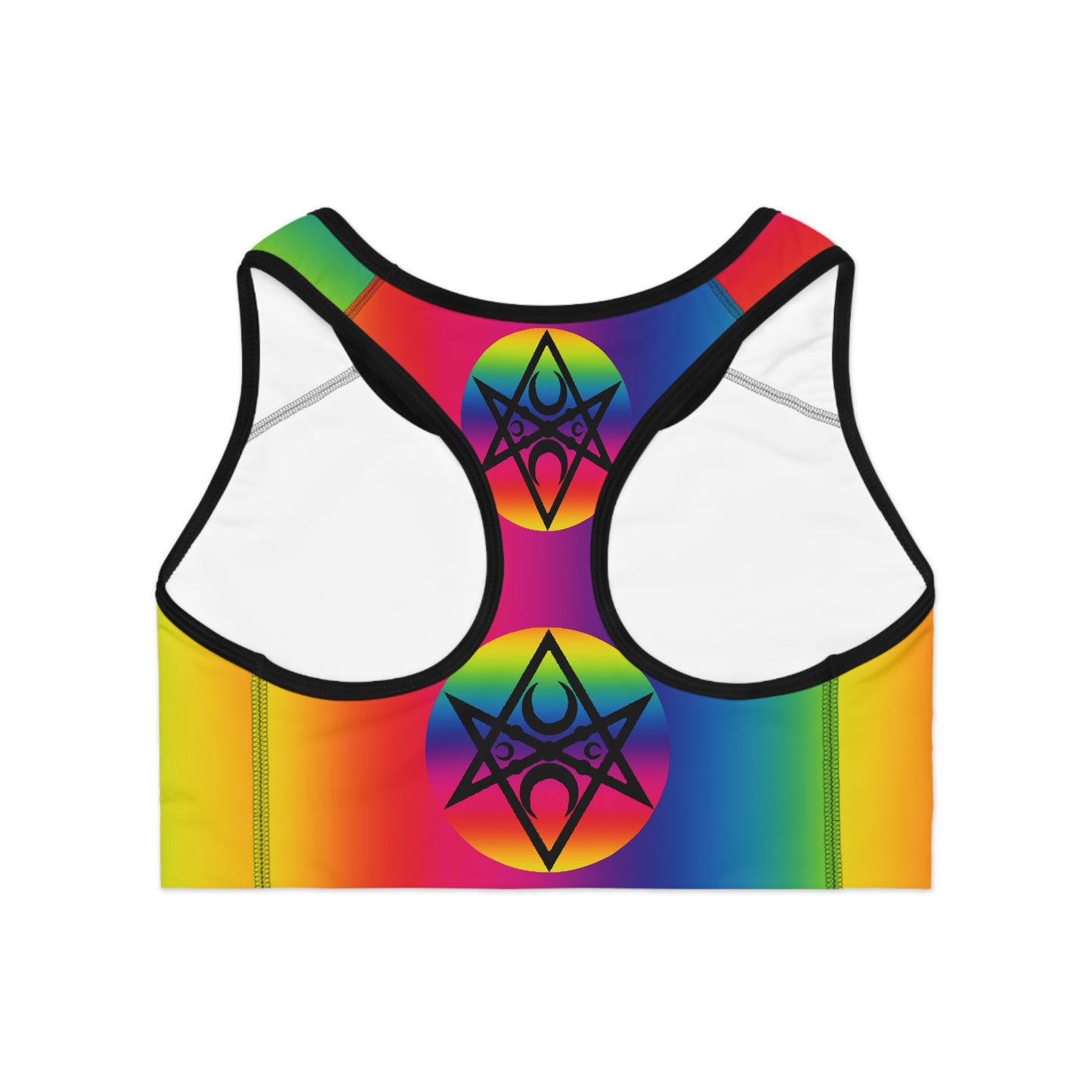 PRIDE Unicursal Moon Magick Hexagram Sports Bra