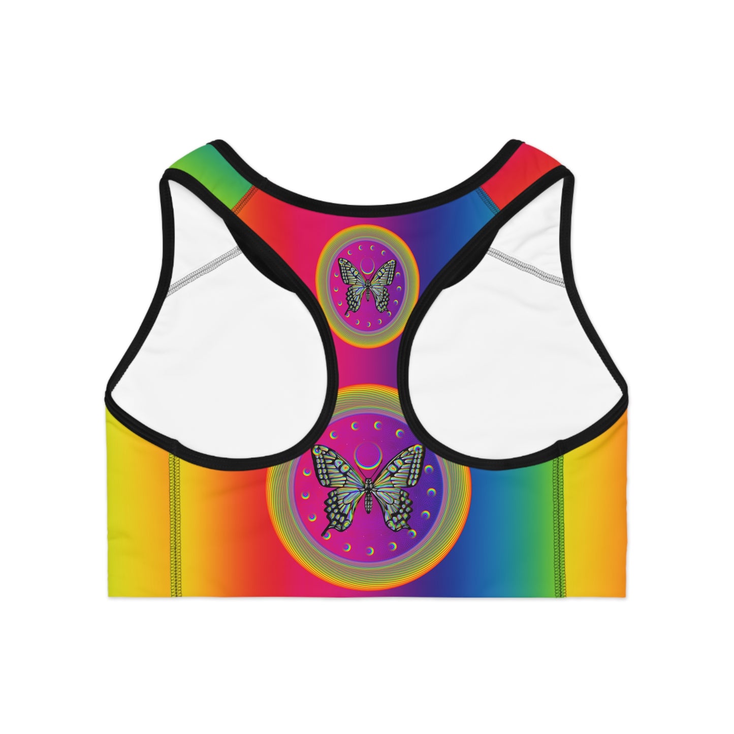 PRIDE Rainbow Butterfly Sports Bra