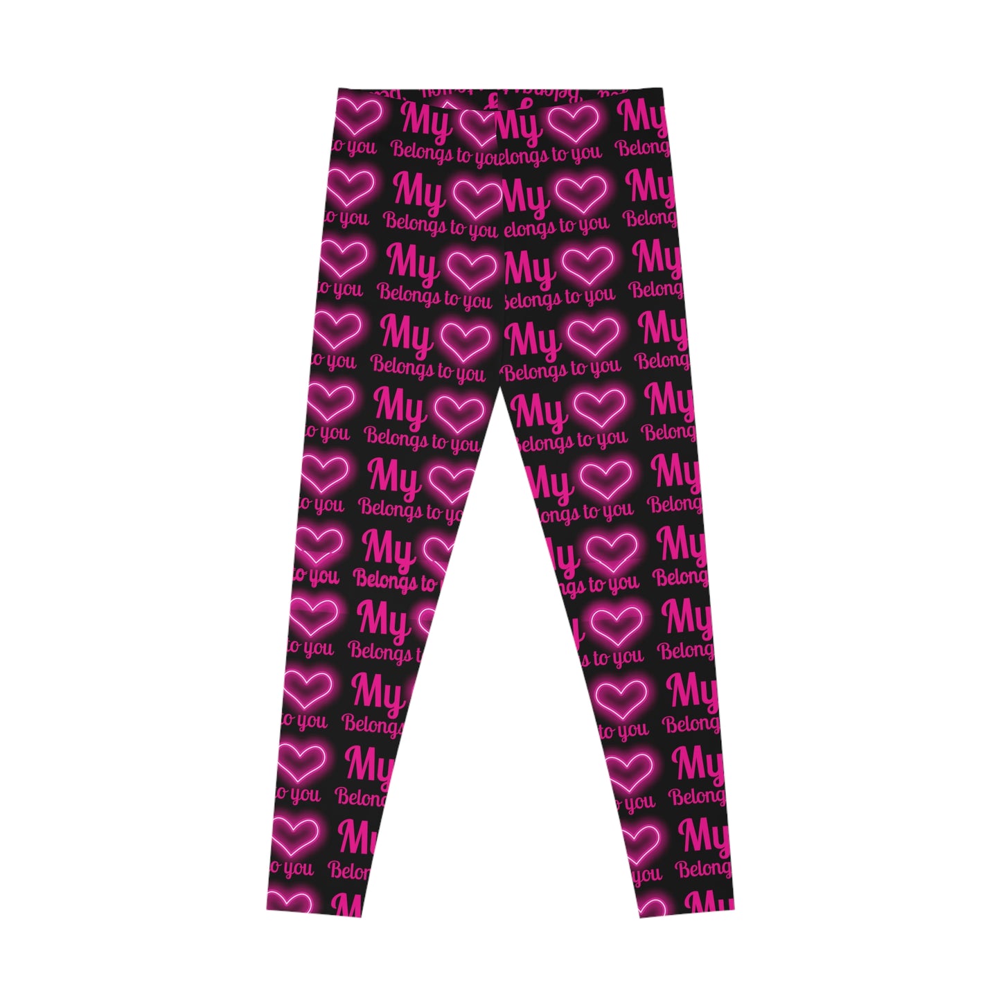 My Heart Belongs To You, Stretchy Leggings, Valentines Day Gift, Gift For Her, Black Leggings