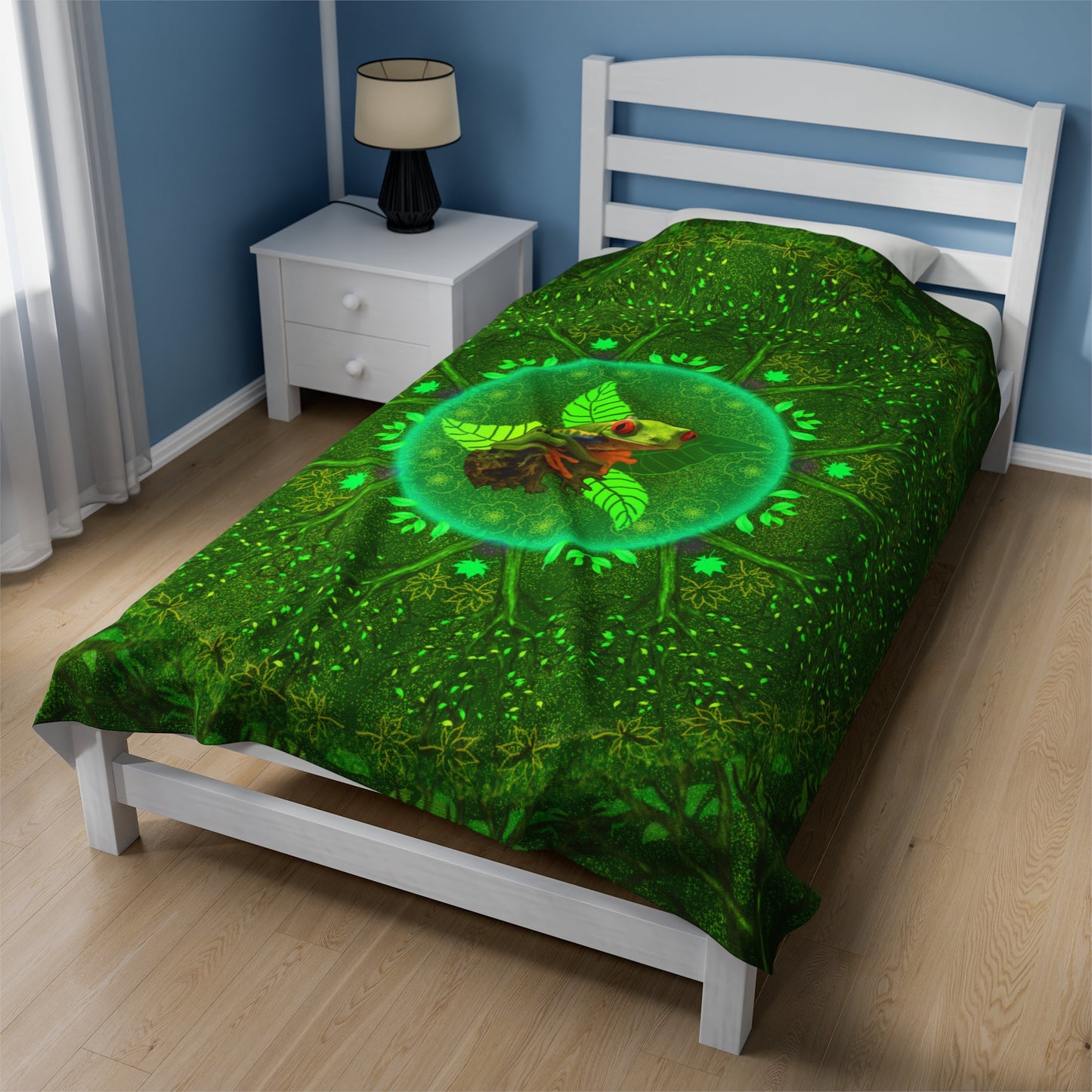 Frog Medicine Mandala Giant Velveteen Plush Blanket