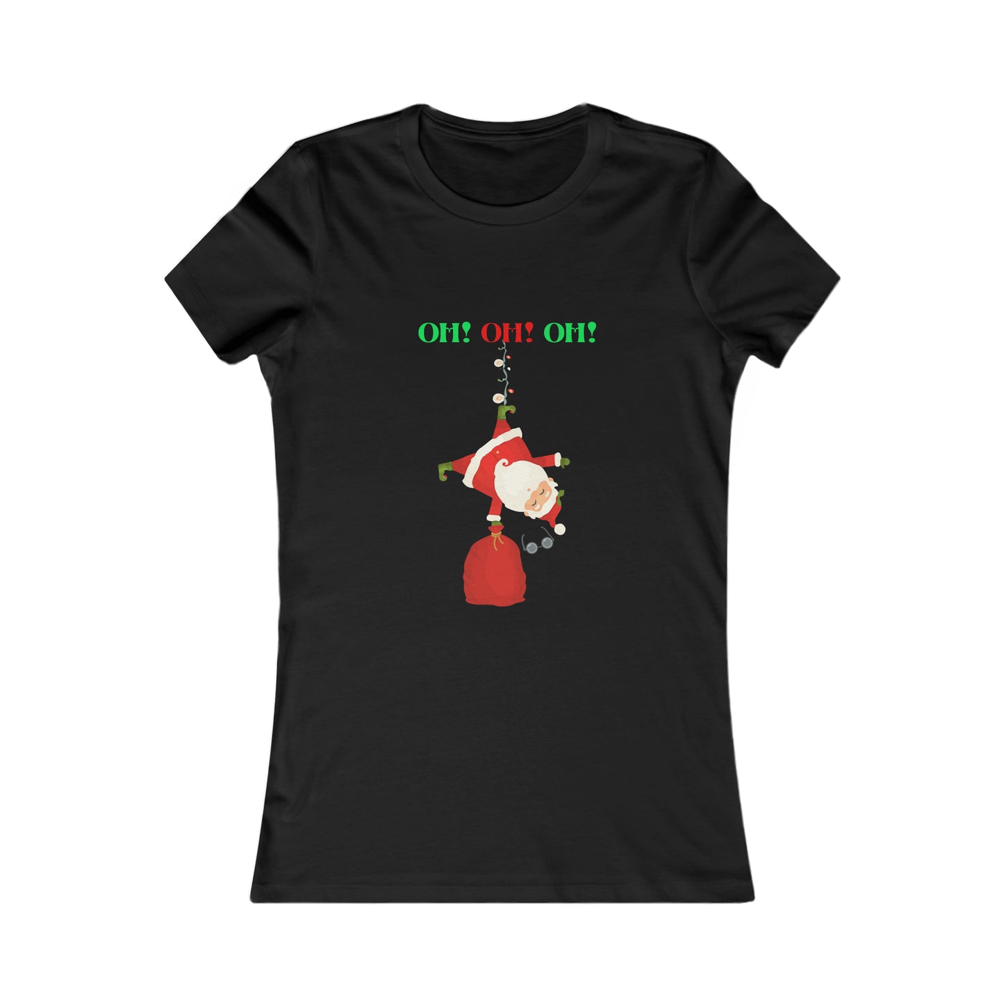 OH OH OH Falling Santa Christmas Women's Favorite Tee