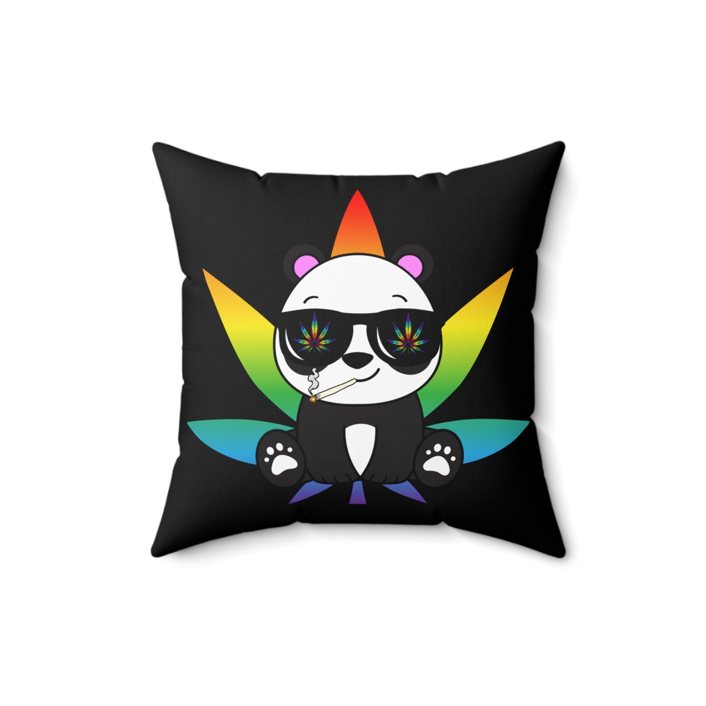 Peace Panda, 420 Themed, Spun Polyester Square Pillow