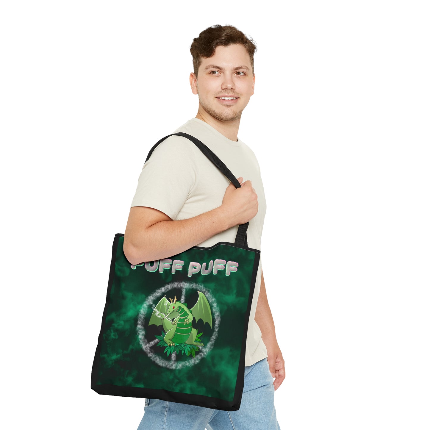 Puff Puff Smokin Dragon, 420 Themed, Tote Bag