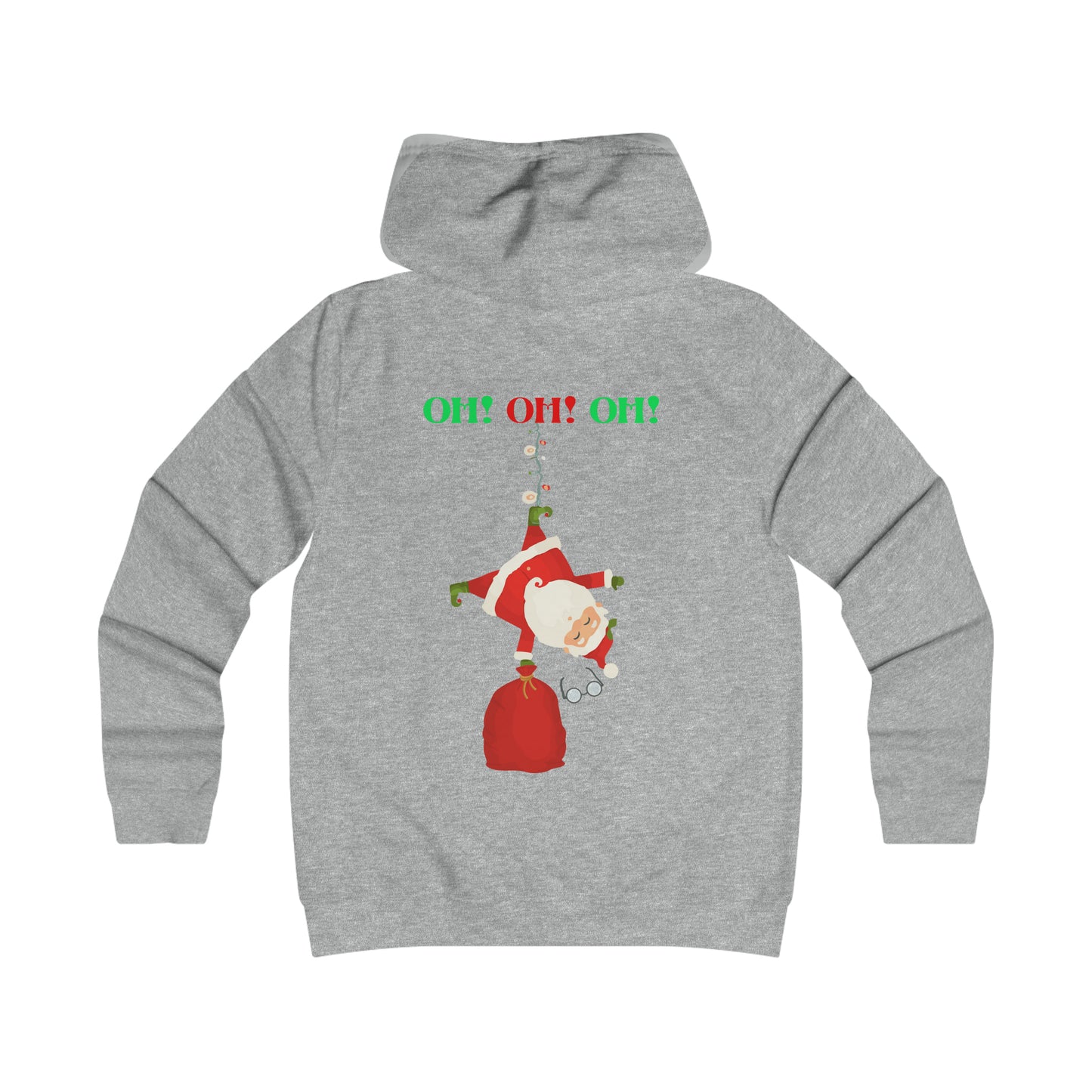 OH OH OH Falling Santa Christmas Girlie College Hoodie