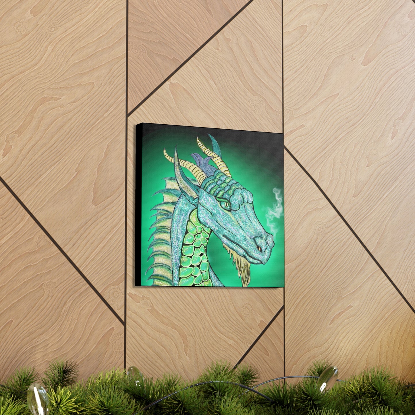 Mystic Dragon, Fantasy Art, Canvas Art, Dragon Lover Gift, Unique Gifts, Original Art