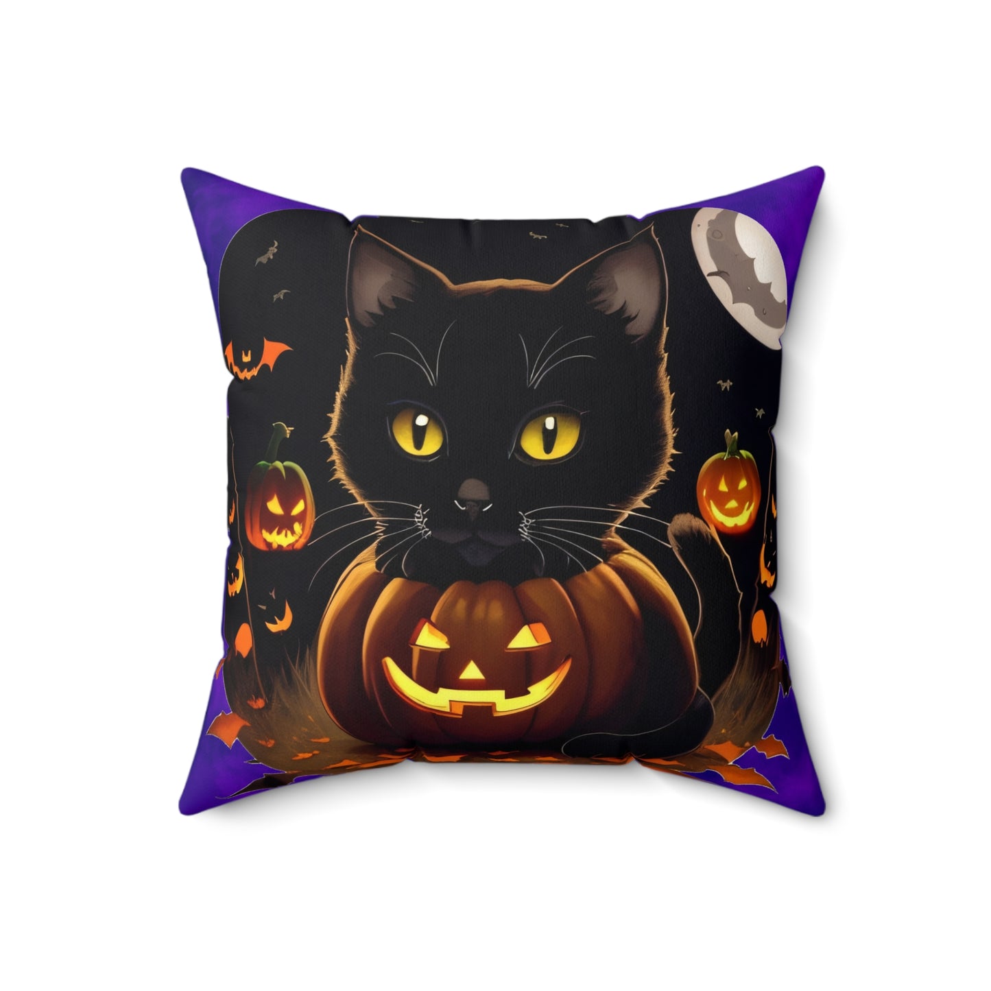 Halloween Night Spun Polyester Square Pillow