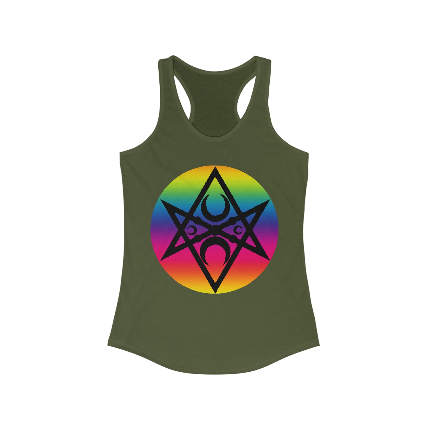 PRIDE Unicursal Moon Hexagram Women's Ideal Racerback Tank