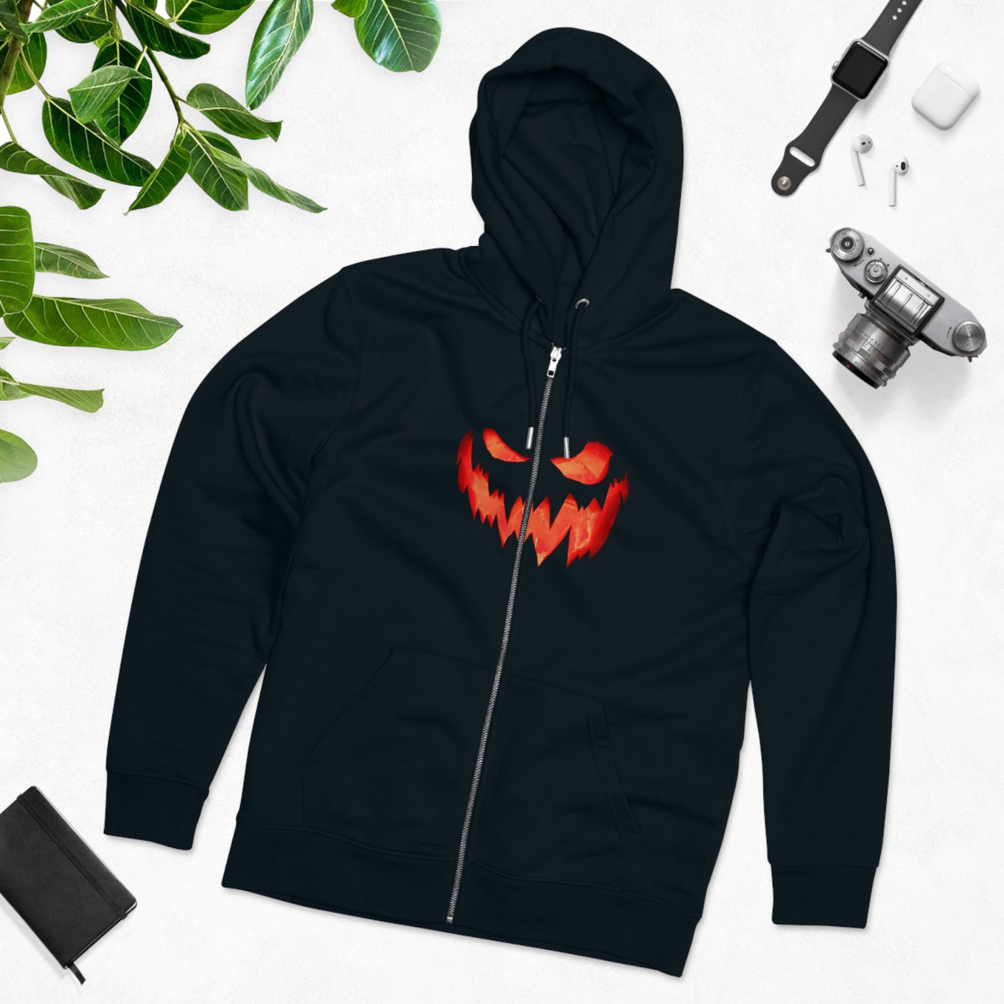 Men's Cultivator spooky Pumpkin Halloween Zip Hoodie