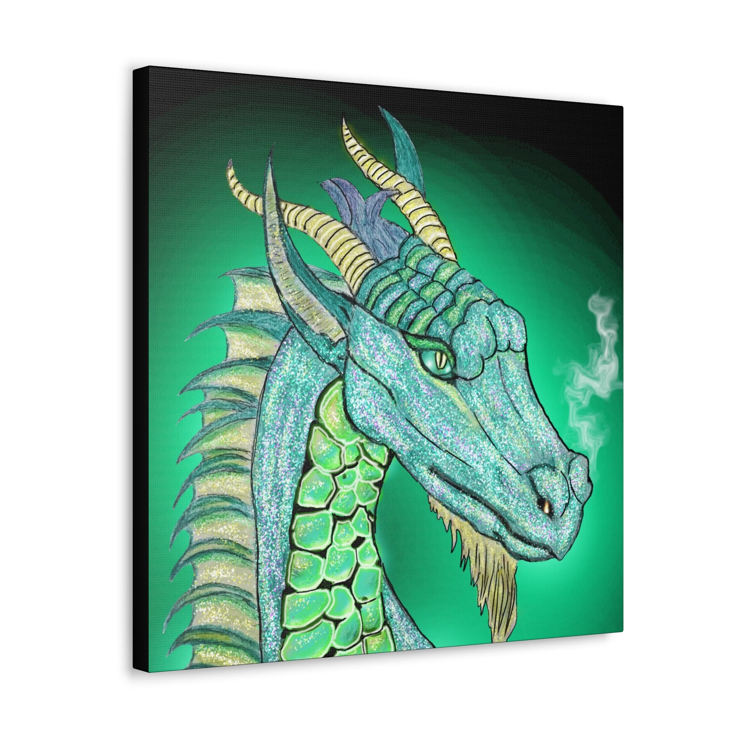 Mystic Dragon, Fantasy Art, Canvas Art, Dragon Lover Gift, Unique Gifts, Original Art