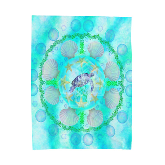 Turtle Medicine Mandala Giant Velveteen Plush Blanket