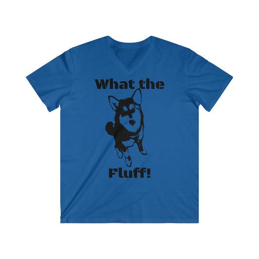 What the fluff Men's Fitted V-Neck Short Sleeve Tee