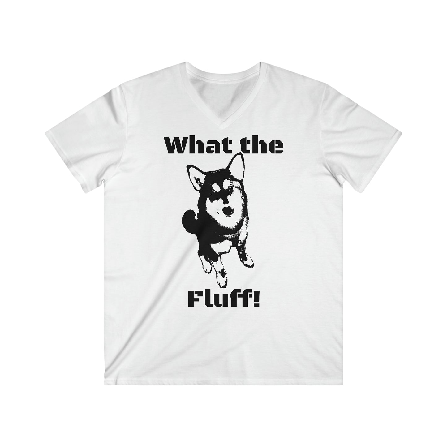 What the fluff Men's Fitted V-Neck Short Sleeve Tee