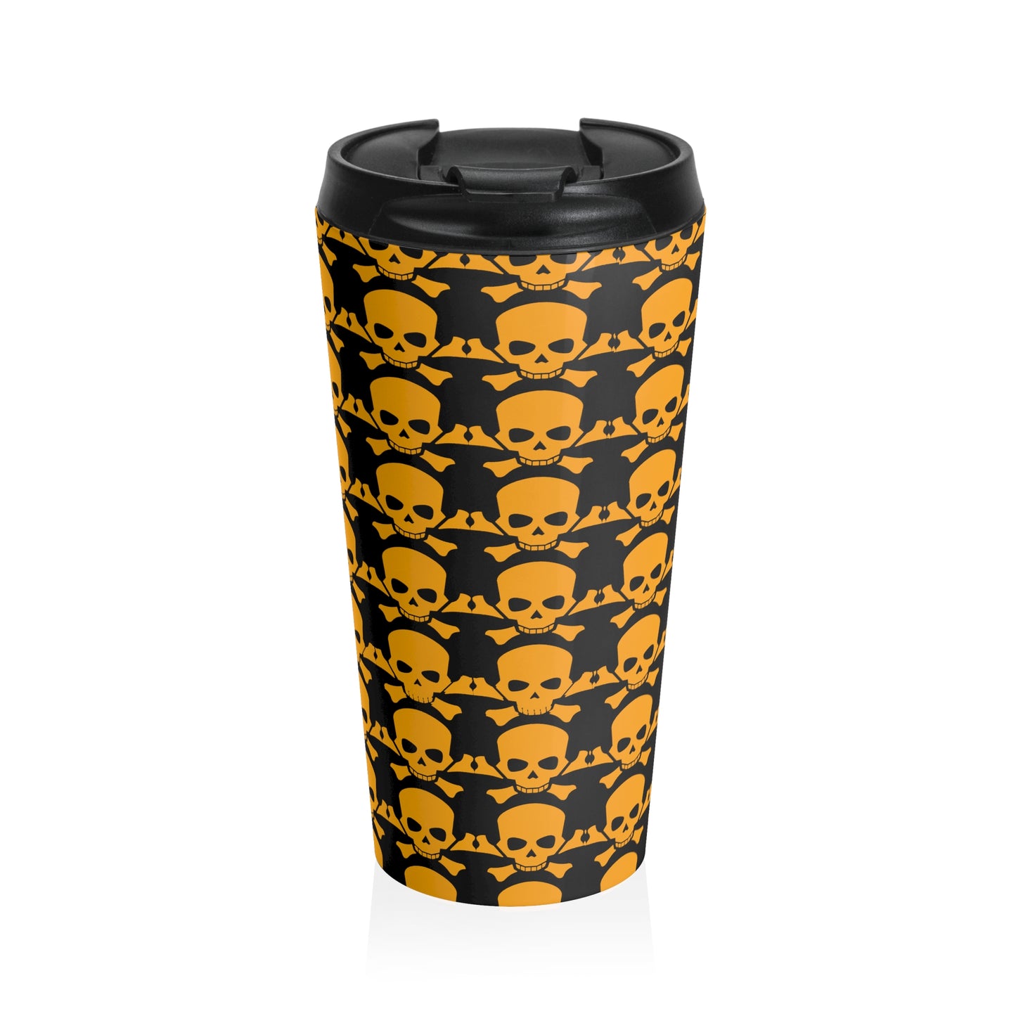 Stainless Steel Skull Crossbones Halloween Travel Mug with Insert