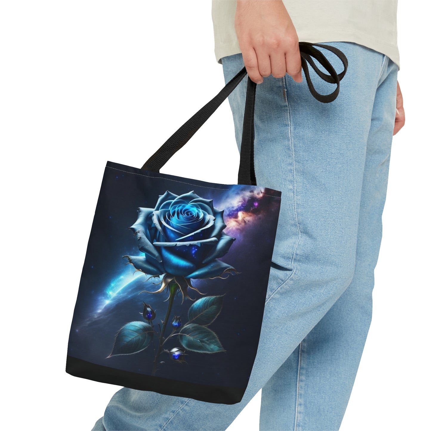 Cosmic Blue Rose,Tote Bag