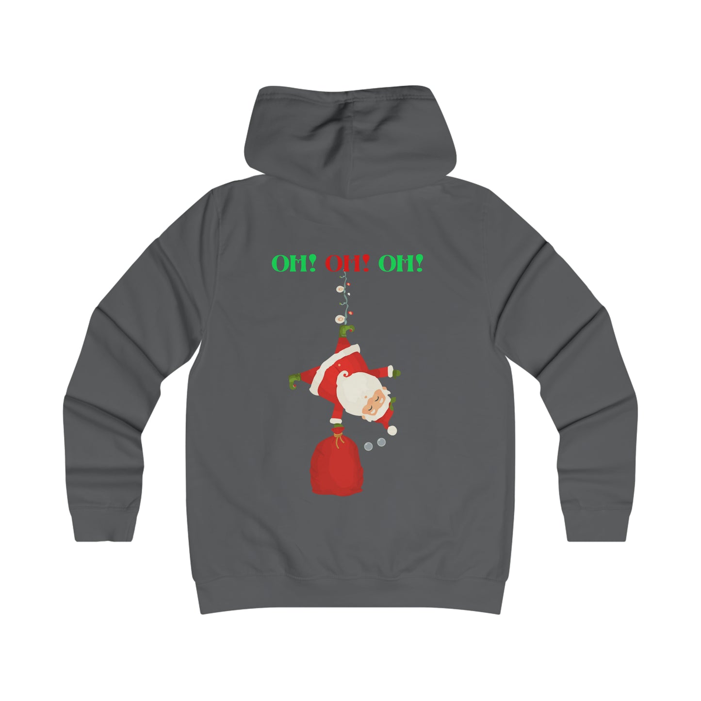 OH OH OH Falling Santa Christmas Girlie College Hoodie