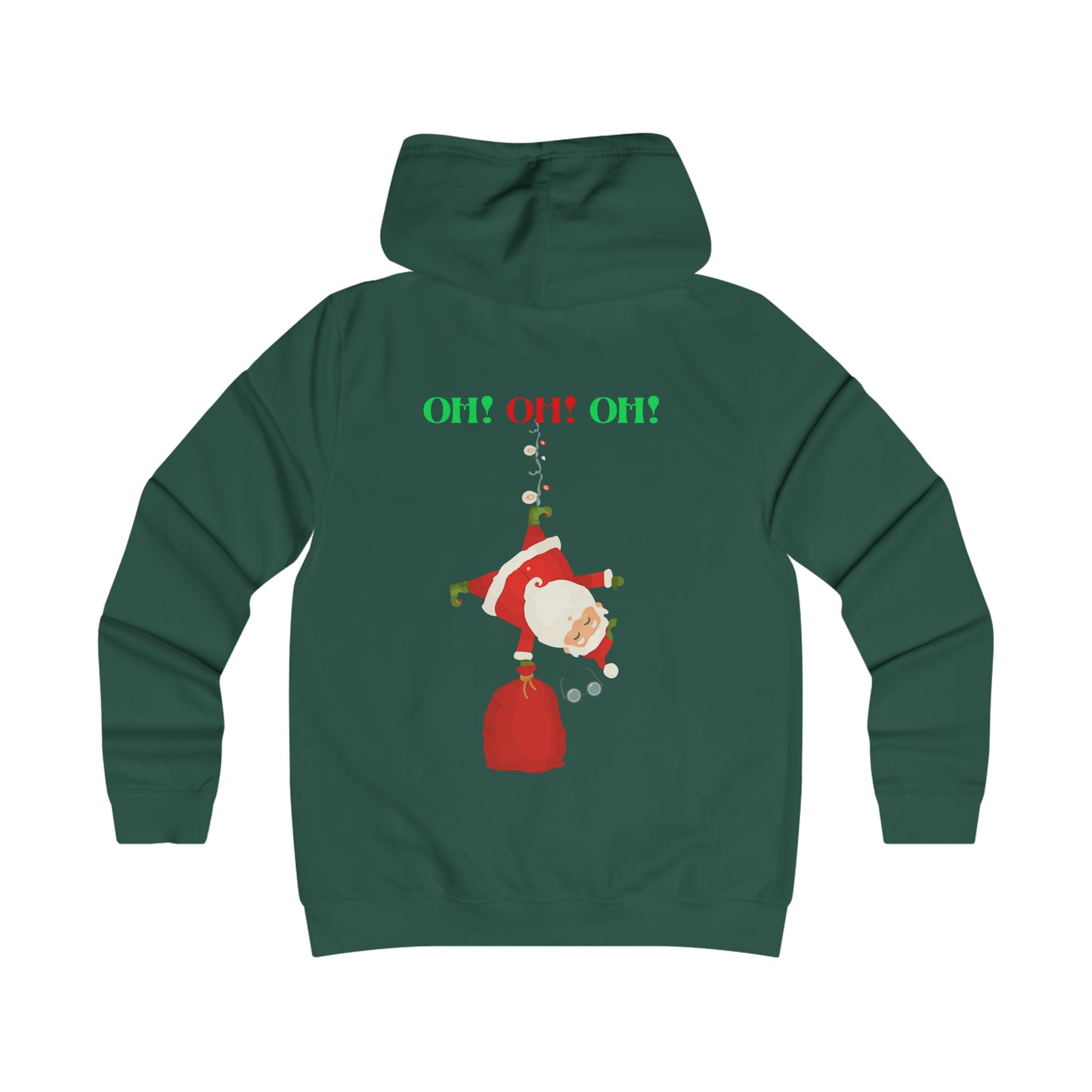 OH OH OH Falling Santa Christmas Girlie College Hoodie, Gifts For Her, Funny Humor