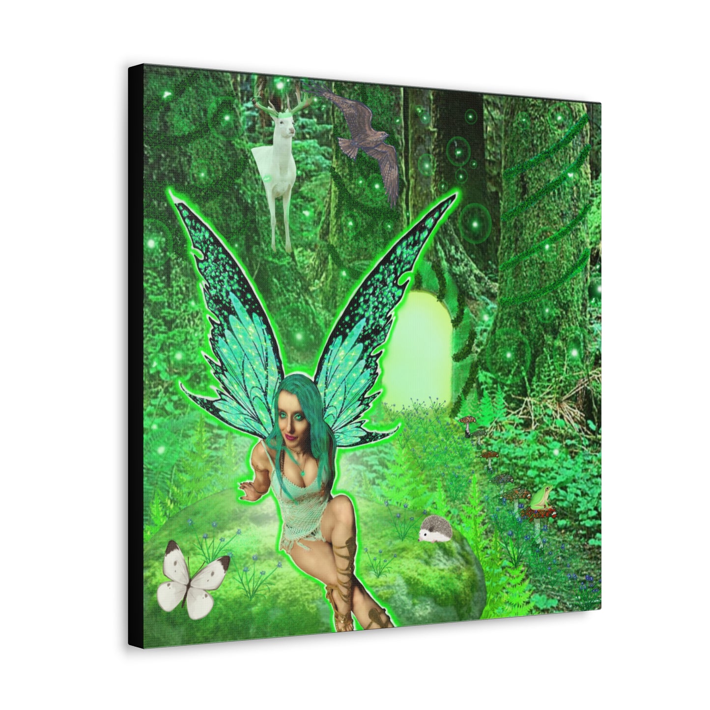 Mystic Forest Fairy Fantasy Art, Canvas Art, Wall Decor, Nature Lover Gift, Original Art, Unique Gift