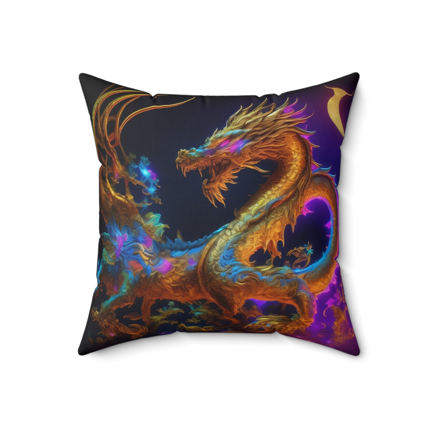 Golden Dragon, Spun Polyester Square Pillow