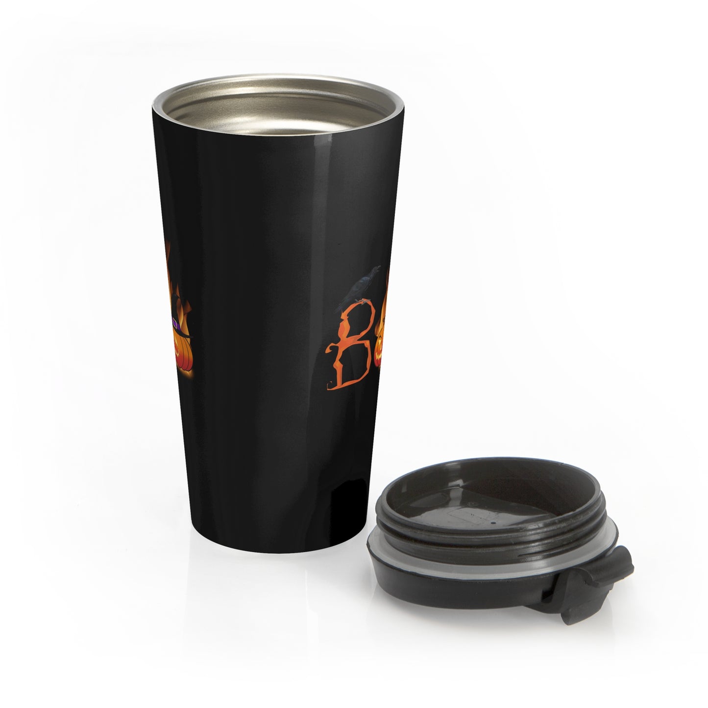 Stainless Steel "BOO" Halloween Travel Mug with Insert