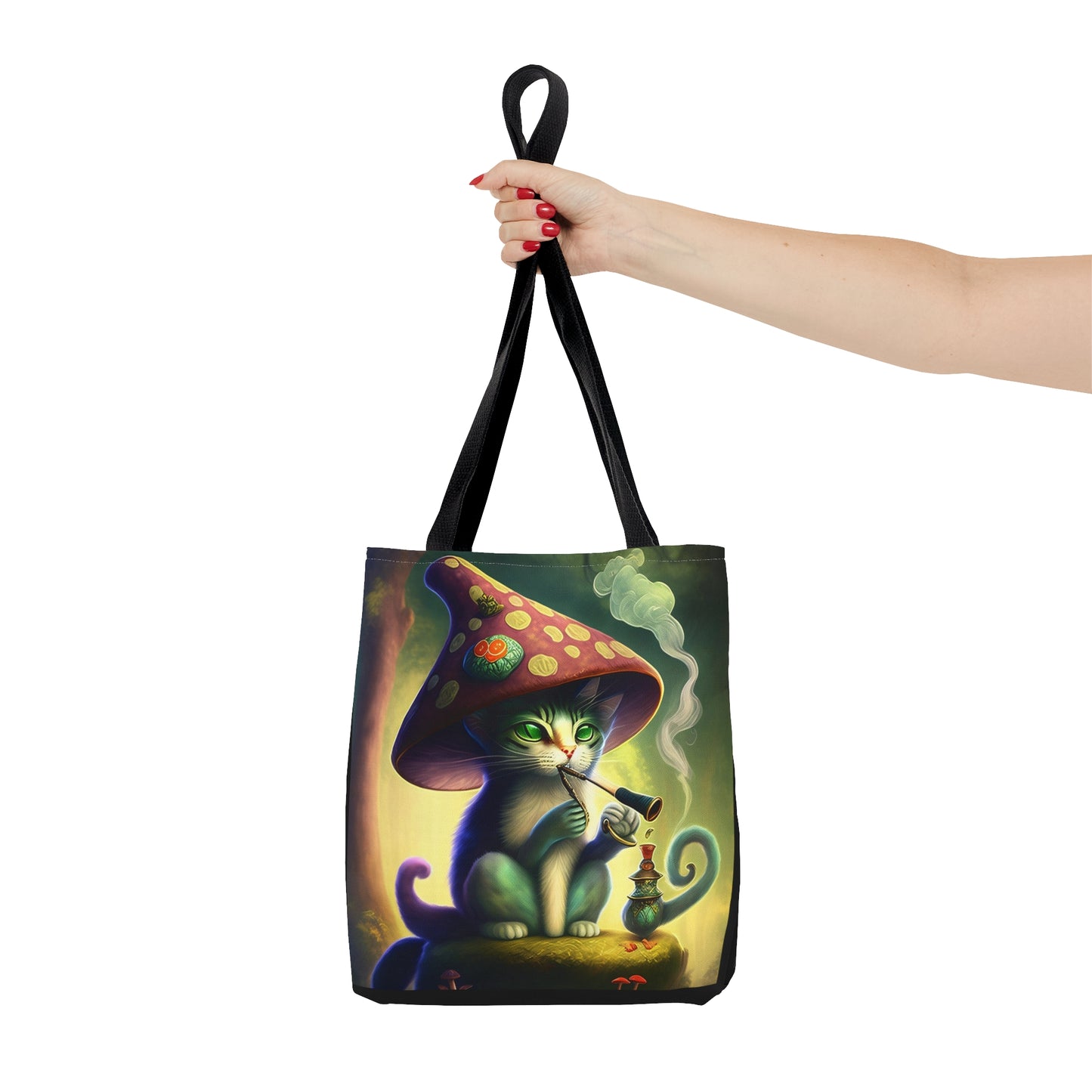 Fae Mushroom Cat,Tote Bag