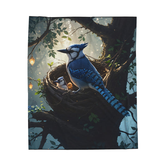 Bluejay Nest, Plush Blanket