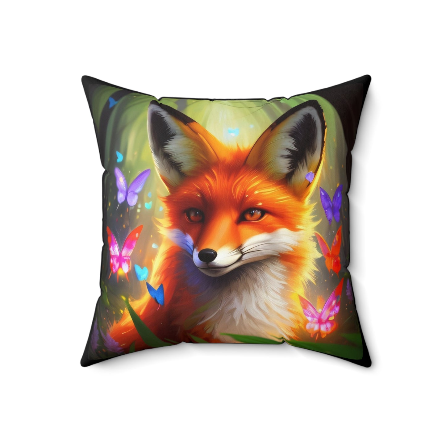 Dreamy Fox, Spun Polyester Square Pillow